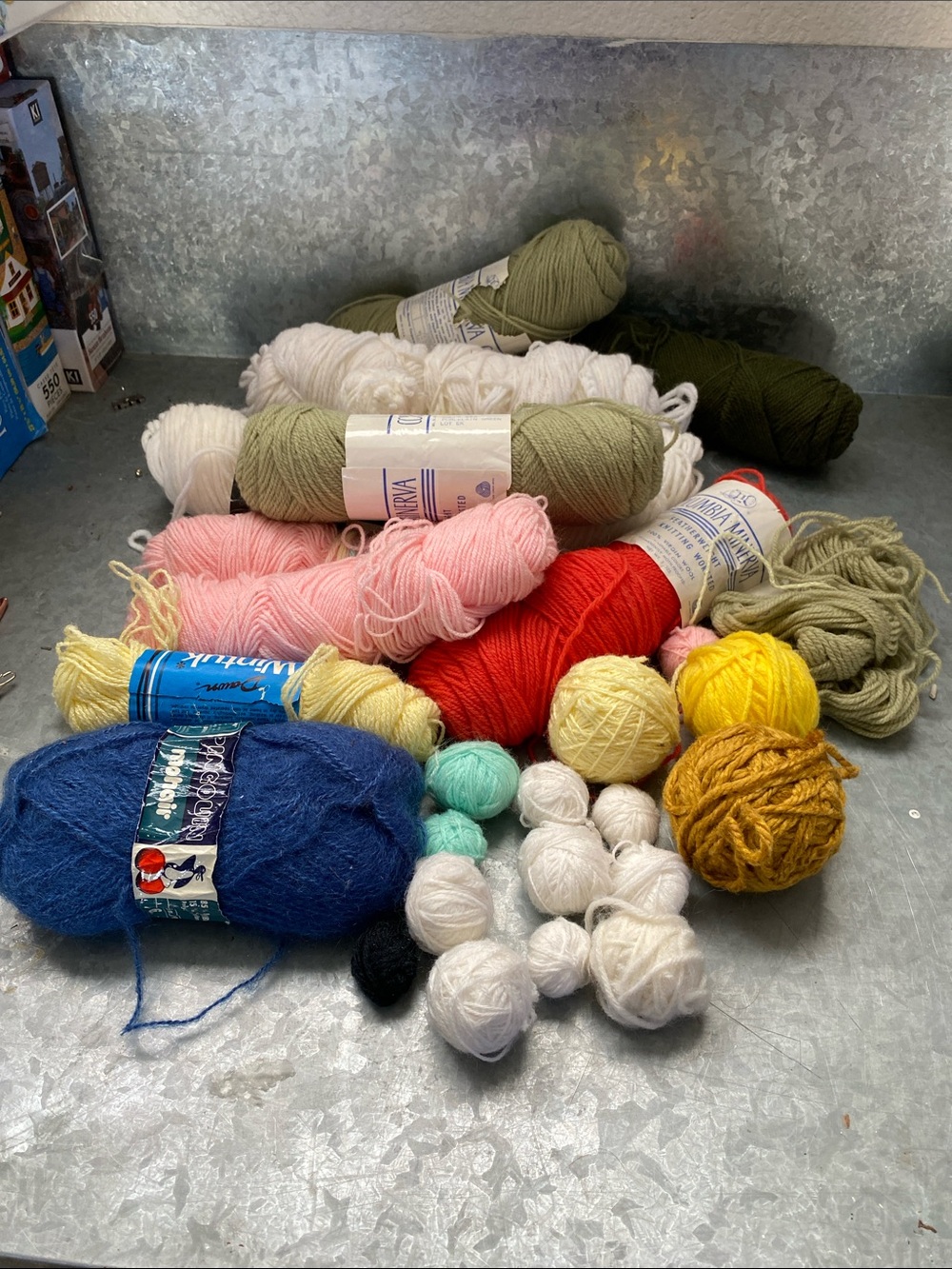 Assorted Yarn Lot - Multicolor Skeins and Mini Balls